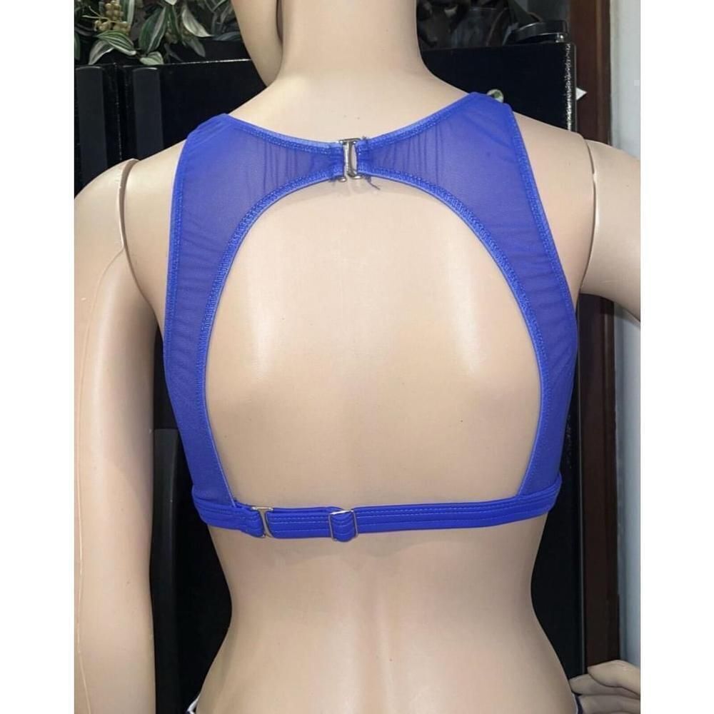 Venus Royal Blue Mesh Bikini Top Size 6 - Picture 3 of 4